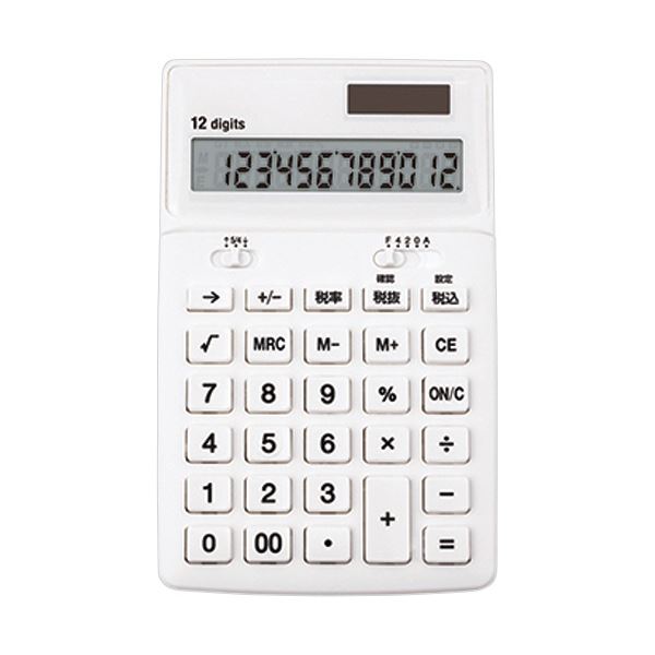 (まとめ）アスカ 抗菌電卓 ホワイト C1249W1台【×10セット】 9,133円