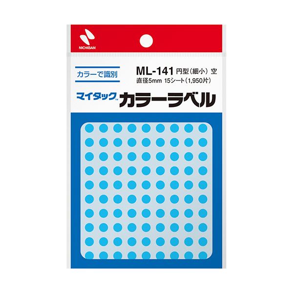 （まとめ）ニチバン マイタック カラーラベル 円型 直径5mm 空 ML-14116 1セット(19500片：1950片&times;10パック)【&times;3セット】｜QUOLI