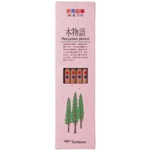 （まとめ）トンボ鉛筆 エコ鉛筆 木物語 CV-REAVP 朱藍【×5セット】
