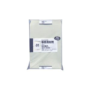 （まとめ） クラフト封筒カラー（100枚パック） 角2 PK-121M グレー 100枚入 【×2セット】