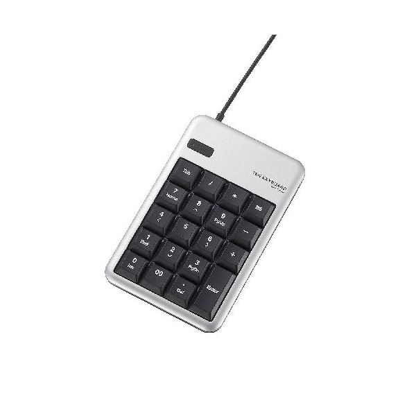 (まとめ)エレコム 2ポートUSB2.0HUB付USBテンキーボード TK-TCM012SV【×3セット】