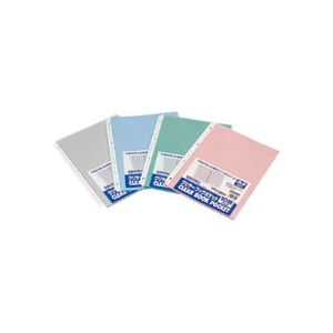 (まとめ) ビュートン リングクリヤーブック(クリアブック)ポケット A4タテ 2・4・30穴 ブルー CBP-A4-10B 1パック(10枚) 【×20セット】