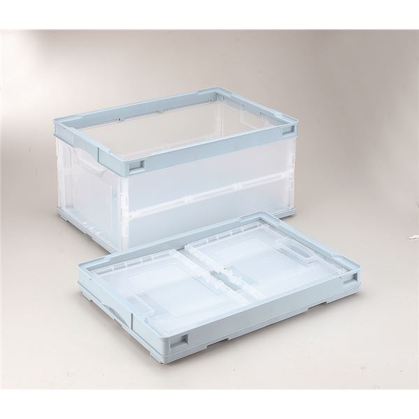 【20個セット】折りたたみコンテナ/オリコン 【43L/ライトブルー透明・フタなし】 CB-S41NRL 岐阜プラスチック工業【代引不可】|QUOLI