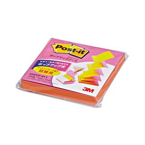 （まとめ） 3M ポストイット ポップアップノート 詰替用 75&times;75mm ツインカラー（ローズ／ビビットイエロー） 654POP-RVY 1冊 【&times;20セット】｜QUOLI