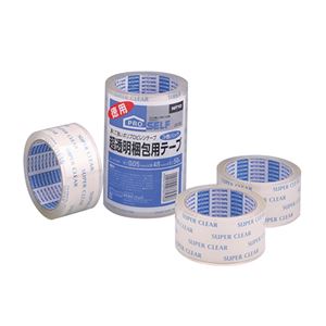 (まとめ) ニトムズ 超透明梱包用テープ SC-01 48mm×50m J6130 1パック(3巻) 【×10セット】