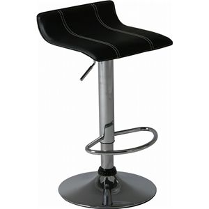 カウンターチェア バーチェア 幅40cm ロータイプ ブラック ガス圧昇降 足置き スチール 合皮 スタイル 組立品【代引不可】