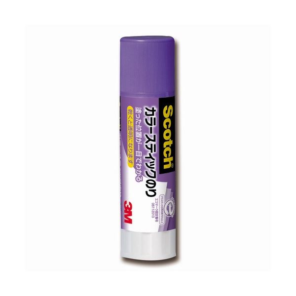 (まとめ) 3M スコッチ カラースティックのり 25g GP-C 1セット(12本) 【×3セット】