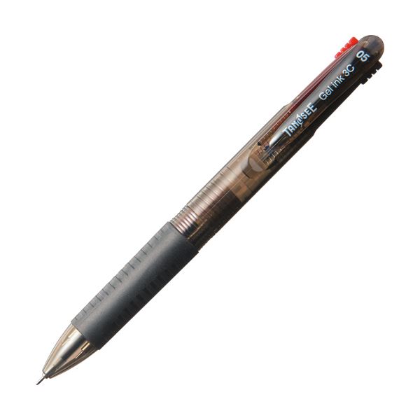 （まとめ） TANOSEEノック式ゲルインク3色ボールペン （軸色 ブラック） 1本 【×30セット】 6,057円