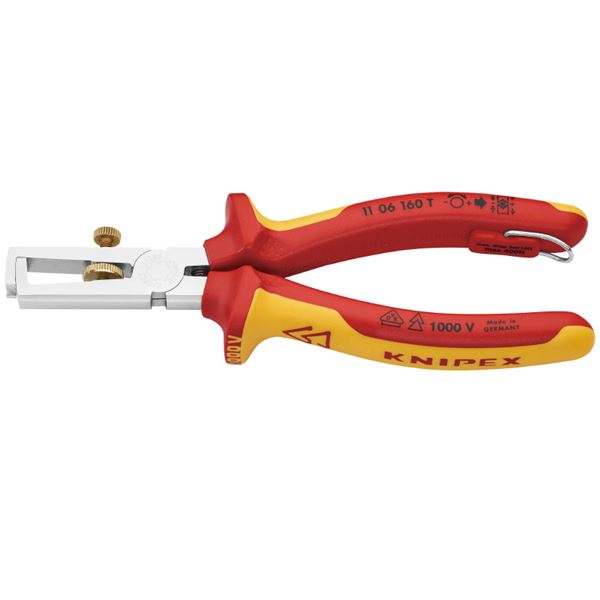 KNIPEX クニペックス 1106-160TBK 絶縁 エンドワイヤーストリッパー 落防 BK 工具 作業工具 ツール DIY 道具|QUOLI