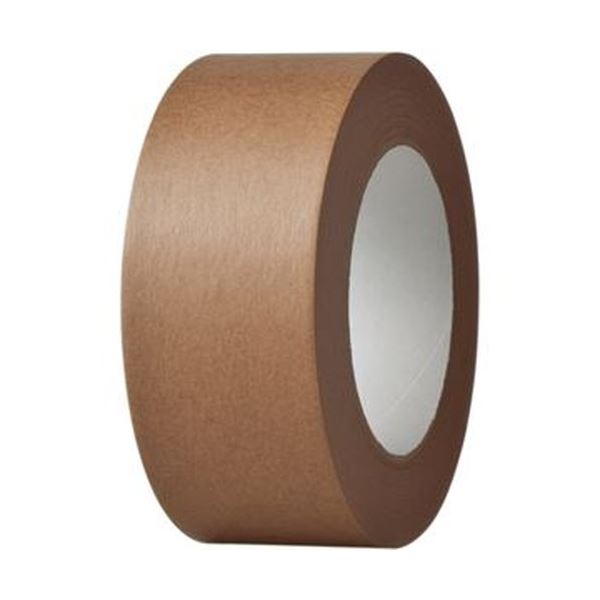 (まとめ) TANOSEE クラフトテープ 重ね貼可能 50mm×50m 茶 1巻 【×30セット】
