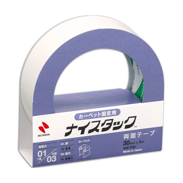 (まとめ) ニチバン ナイスタック 両面テープ カーペット固定用 大巻 30mm×5m NW-F30 1巻 【×30セット】