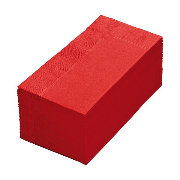 (まとめ) カラーナプキン 2PLY 8つ折 イタリアレッド 2PLU-28C-R 1パック(50枚) 【×30セット】