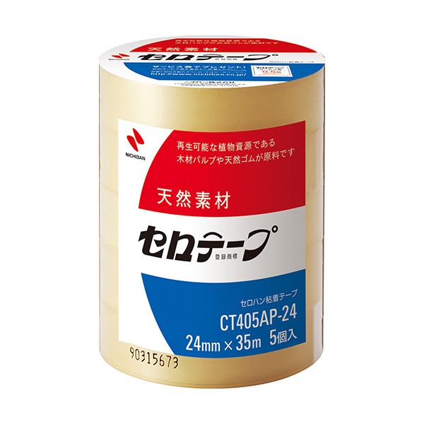 (まとめ) ニチバン セロテープ 大巻 24mm×35m 業務用パック CT405AP-24 1パック(5巻) 【×30セット】