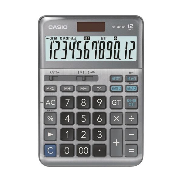 カシオ 軽減税率電卓 12桁デスクタイプ DF-200RC-N 1セット(3台)|QUOLI