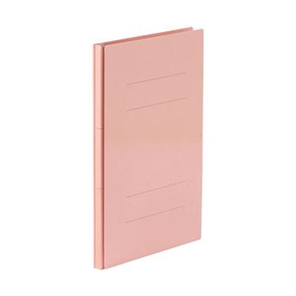 （まとめ）TANOSEE 背幅伸縮フラットファイル（PPラミ表紙）A4タテ 1000枚収容 背幅18～118mm ピンク 1セット（10冊）【×5セット】