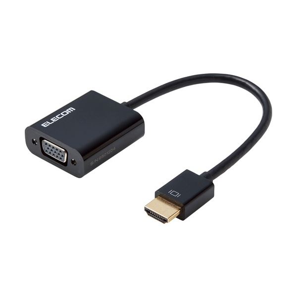 (まとめ) エレコム HDMI用VGA変換アダプタ ブラック AD-HDMIVGABK2 1個 【×3セット】
