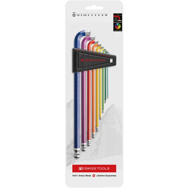 PB SWISS TOOLS マルチアングル レインボー 六角レンチ セット 2222LH-10RBCN 工具 ツール DIY 作業工具 道具 レンチ