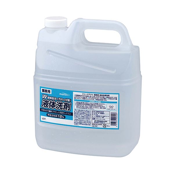 (まとめ) 熊野油脂 ファーマアクト 液体洗濯洗剤 業務用 4L 1本 【×10セット】