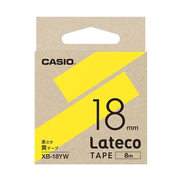 （まとめ）カシオ計算機 ラテコ専用テープXB-18YW黄に黒文字（×10セット） 8,756円