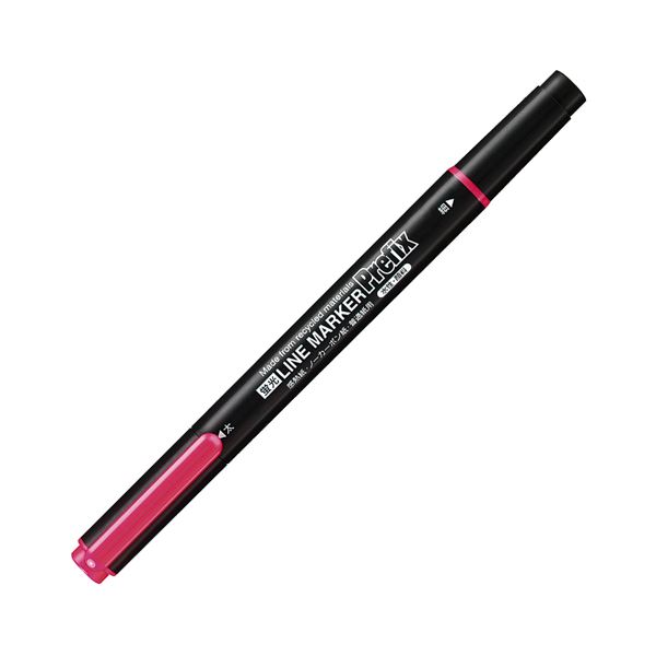 (まとめ) コクヨ蛍光OAマーカー（再生樹脂・ツイン） プリフィクス 中字+細字 桃 PM-L202P 1セット（10本） 【×10セット】