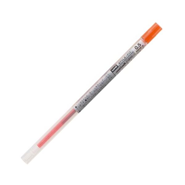 (まとめ) 三菱鉛筆 ゲルインクボールペンスタイルフィット 替芯 0.5mm マンダリンオレンジ UMR10905.38 1セット（10本） 【×10セット】