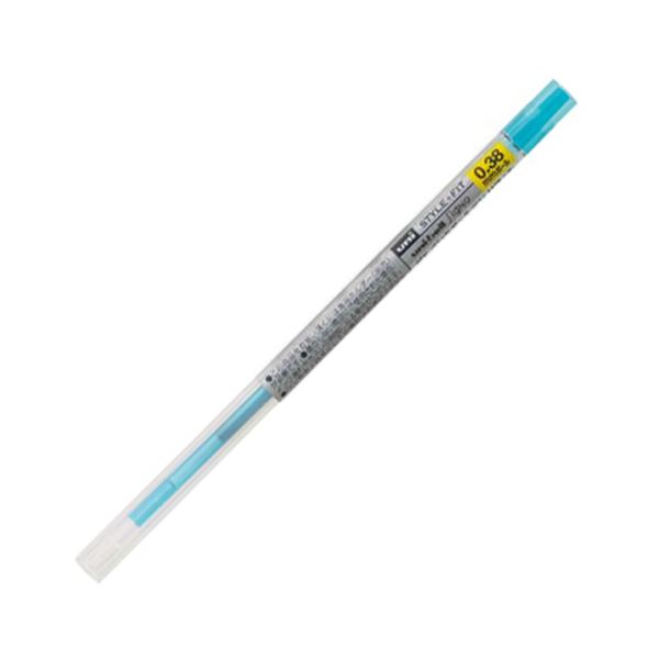 (まとめ) 三菱鉛筆 ゲルインクボールペンスタイルフィット 替芯 0.38mm スカイブルー UMR10938.48 1セット（10本） 【×10セット】