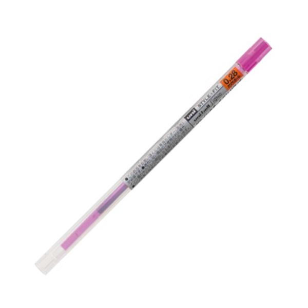 (まとめ) 三菱鉛筆 ゲルインクボールペンスタイルフィット 替芯 0.28mm ピンク UMR10928.13 1セット（10本） 【×10セット】