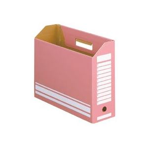 (まとめ) TANOSEE ボックスファイル A4ヨコ 背幅100mm ピンク 1パック（10冊） 【×10セット】