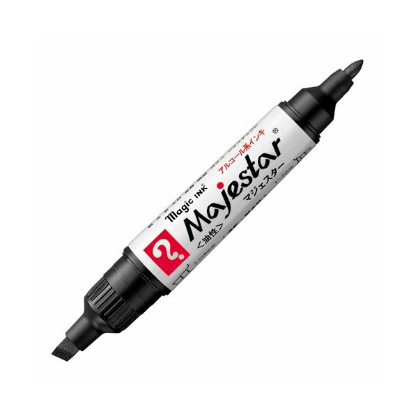 (まとめ) 寺西化学 油性マーカー マジックインキマジェスター 太字+細字 黒 MMJ50-T1-3P 1パック(3本) 【×30セット】