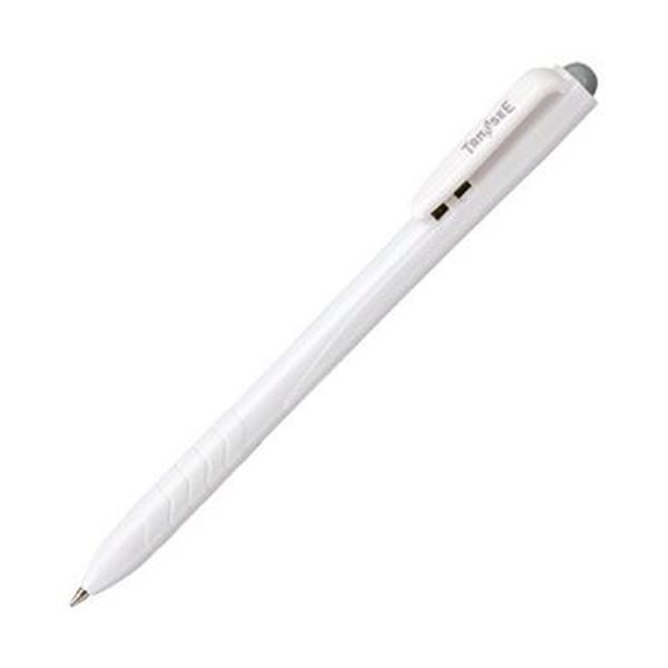(まとめ)TANOSEE ノック式油性ボールペン0.7mm 黒(軸色:白)1セット(100本:10本×10パック)【×5セット】