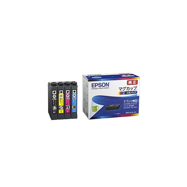 EPSON(エプソン)純正 インクカートリッジ マグカップ 4色パック 対応機種:EW-052A/452A MUG-4CL