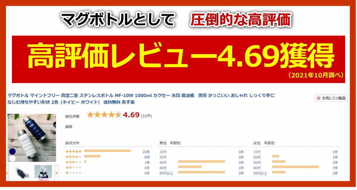 マグボトル マインドフリー 真空二重 ステンレスボトル Mf 10w 1000ml カクセー 水筒 魔法瓶 ネイビー 携帯 ホワイト 最大58 Offクーポン 2色 送料無料 おしゃれ かっこいい あす楽 しっくり手になじむ持ちやすい形状