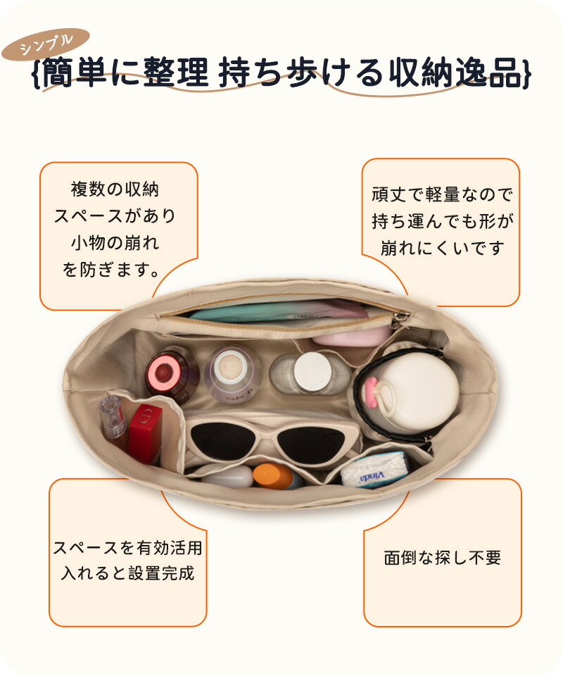 バッグインバッグ ロンシャン Longchamp ロンシャンバッグインバッグ 収納力抜群 大容量 ポケット付き バッグ オーガナイザー 軽量 自立 形崩れ防止 ファスナー Bag in Bag 収納 洗える インナーバッグ インナーポケット