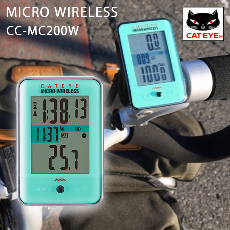 キャットアイ　MICRO　WIRELESS　（マイクロワイヤレス）　グリーンカラー　CC-MC200W　CATEYE　送料無料