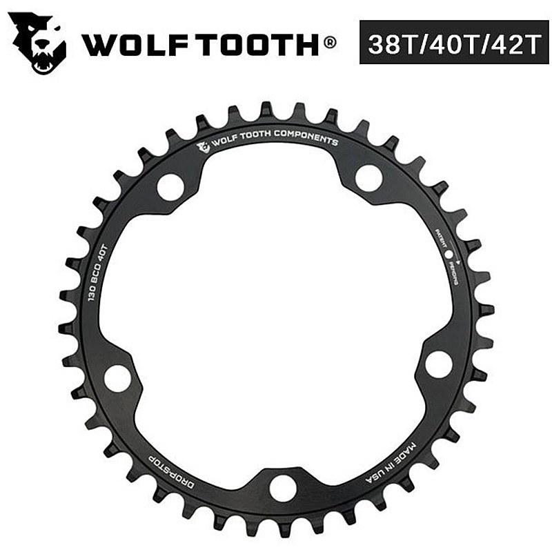 ウルフトゥース　ドロップストップ チェーンリング　42T 110BCD 黒 楽天市場】ウルフトゥース Drop stop Chainring（ドロップス