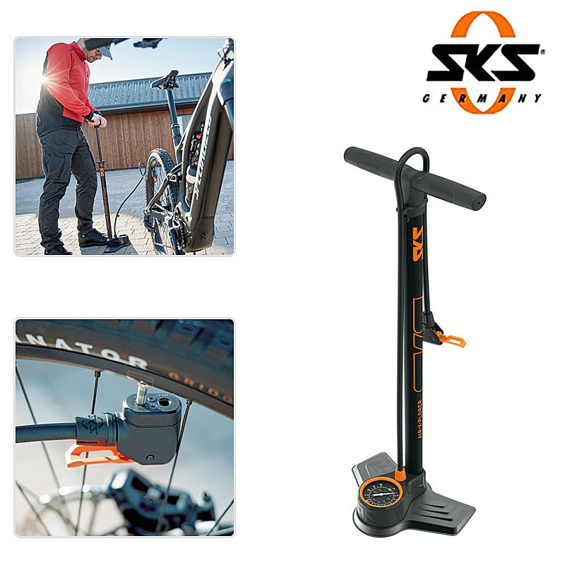 エスケーエス 正規品 SKS エアモーション 12.0 フロアポンプ 米・仏・英式対応 ブラック 全長 : 715mm ホース長:1300m | エスケーエス 正規品 SKS エアモーション 12.0 フロア