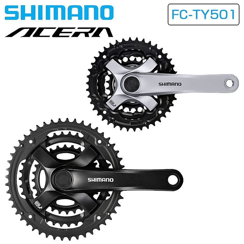 シマノ FC-TY501 ブラック　42X34X24T 170mm　6/7/8 シマノ SHIMANO(シマノ) クランクセット FC-TY501 42X34X24T 8/7