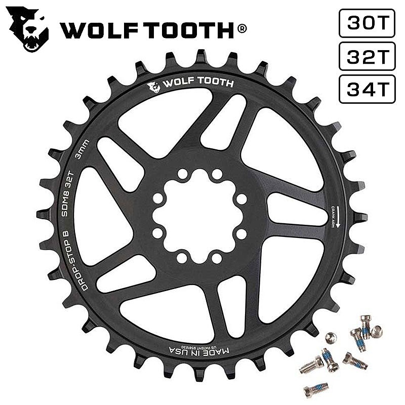 ウルフトゥース DIRECT MOUNT CHAINRING （ダイレクトマウントチェーンリング）FOR SRAM 8-BOLT 30T 32T 34T Wolftooth