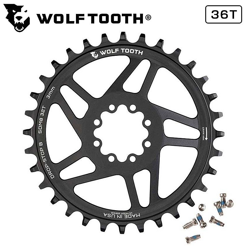 ウルフトゥース DIRECT MOUNT CHAINRING （ダイレクトマウントチェーンリング）FOR SRAM 8-BOLT 36T Wolftooth