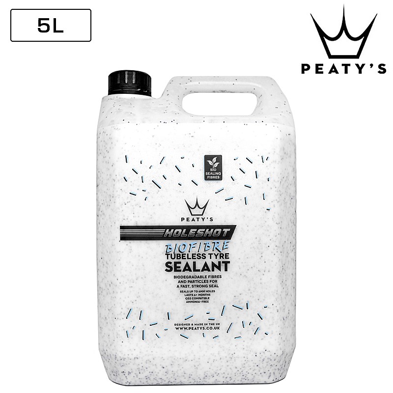 ピーティーズ HOLESHOT BIOFIBRE TUBELESS TYRE SEALANT （ホールショットバイオファイバーチューブレスタイヤシーラント）5L Peaty’s 即納 週末祝もさし出し