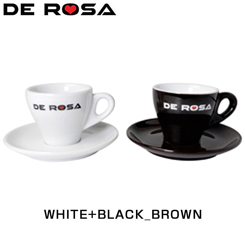 デローザ ESPRESSO CUP ＆ SAUCER （エスプレッソカップ＆ソーサー）WHITE+BLACK_BROWN DE ROSA