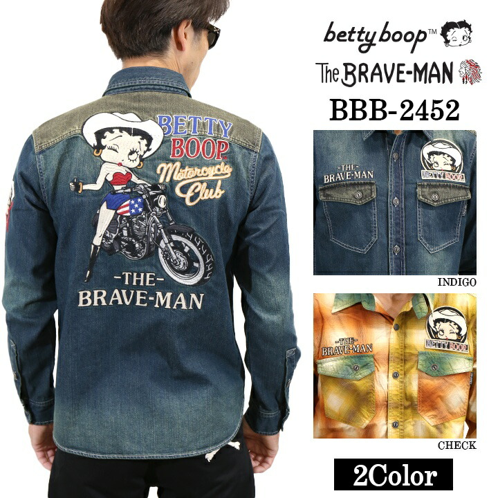 [SALE]THE BRAVEMAN×BETTY BOOP ベティ・ブープ 長袖プルオーバー bbb-2452