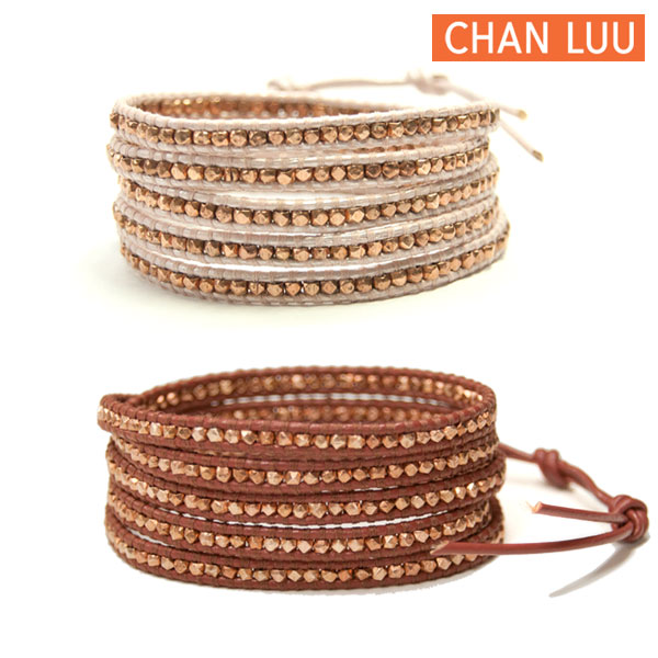 CHAN LUU ラップブレスレット5連ブラウンクリスタル、タグ．袋付き CHAN LUU ラップブレスレット5連ブラウンクリスタル、タグ．袋
