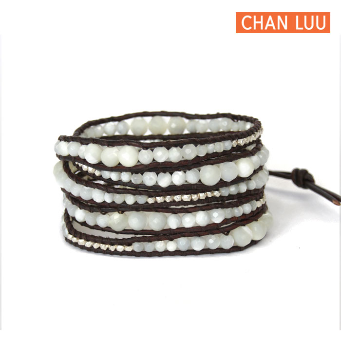 CHAN LUU チャンルー SS NUGETS&SEMI PRECIOUS STONE ラップブレス ブレスレット ホワイト 半貴石 セミ・プレシャス・ストーン bs-2624bw