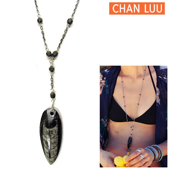 CHAN LUU チャンルー Black Fossil Necklace ネックレス ペンダント メンズ 化石 nsm-1083