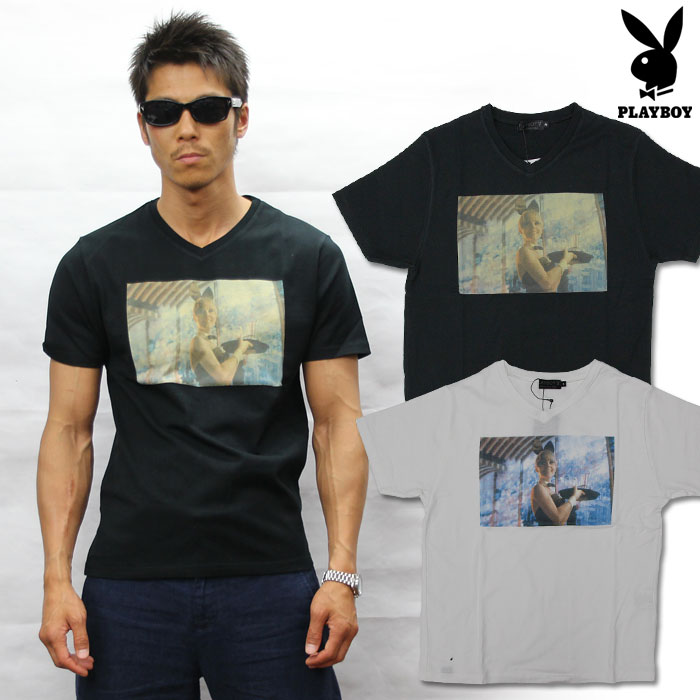 注目★PLAYBOY プレイボーイ Wavy Stacked Tシャツ 海外限定 注目☆PLAYBOY プレイボーイ Wavy Stacked Tシャツ 海外限定