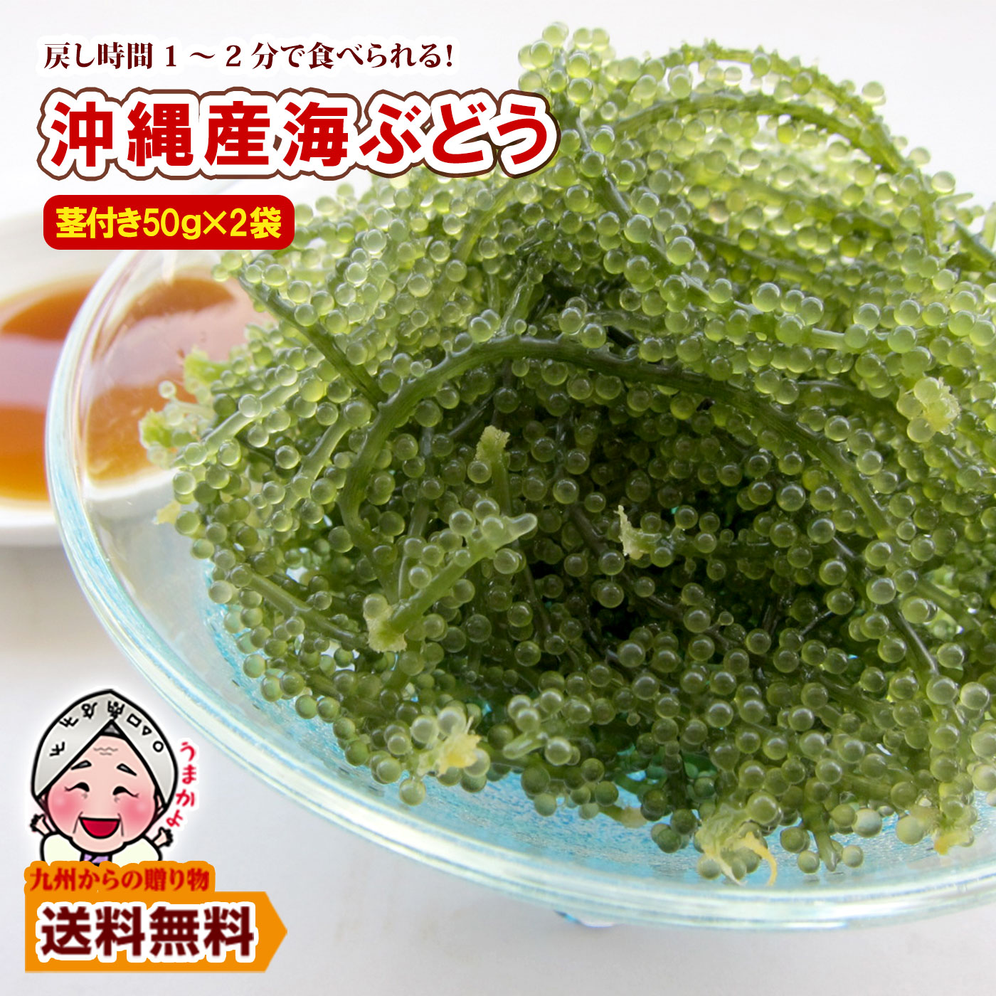 楽天市場】＼九州からの贈り物／ 産地直送 海ぶどう(茎付き)50g×2袋