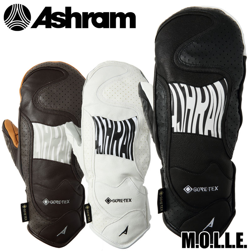 ASHRAM M.O.L.L.E. アシュラム ショッピングセンター スノーグローブ GORE-TEX ゴアテックス 25-26 国内定め事品 なめし革 地球儀 ミトン グローブ 手ぶくろ てぶくろ スノーボード 白いもの スノボ スキーの板 雪