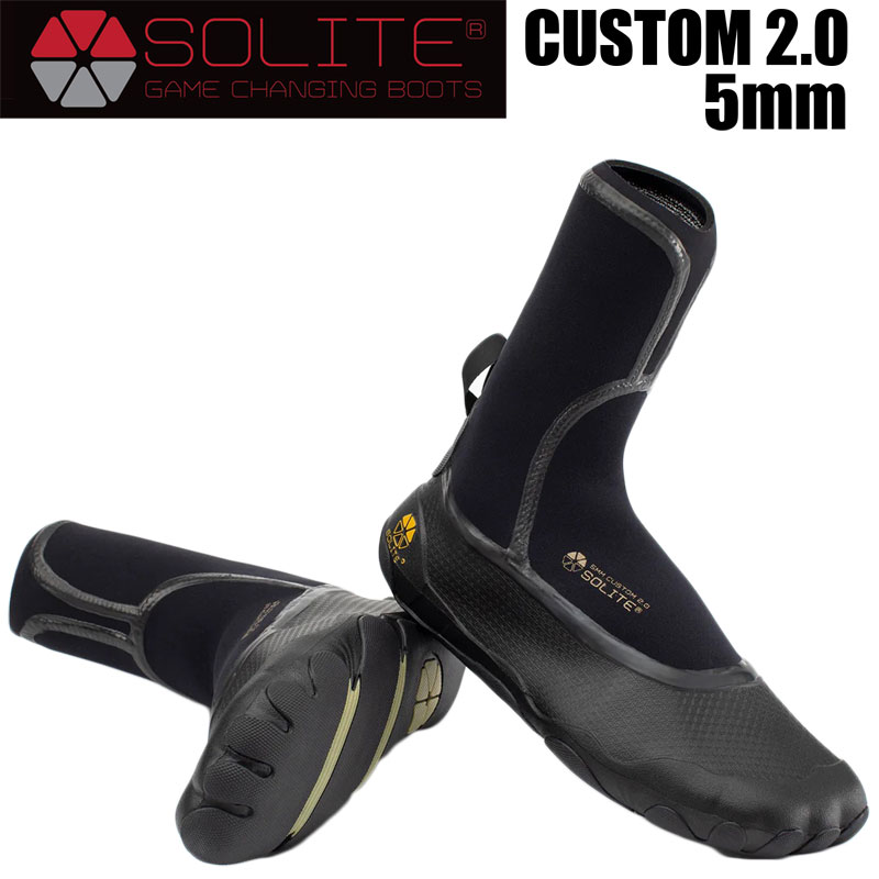 ソライト カスタム2.0 5MM サーフブーツ 熱成型 サーフィン SOLITE CUSTOM2.0 国内正規品 23/24 サーフ サップ SUP SURF セミドライ マリンスポーツ ドライ サーフソックス ソックス