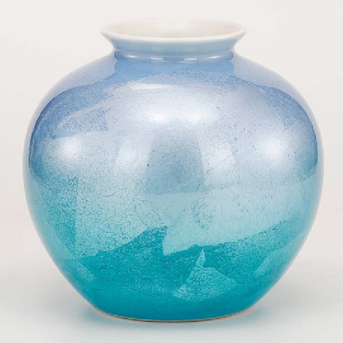 日本の言い慣わし芸術品【九谷焼】5号花立て 銀彩